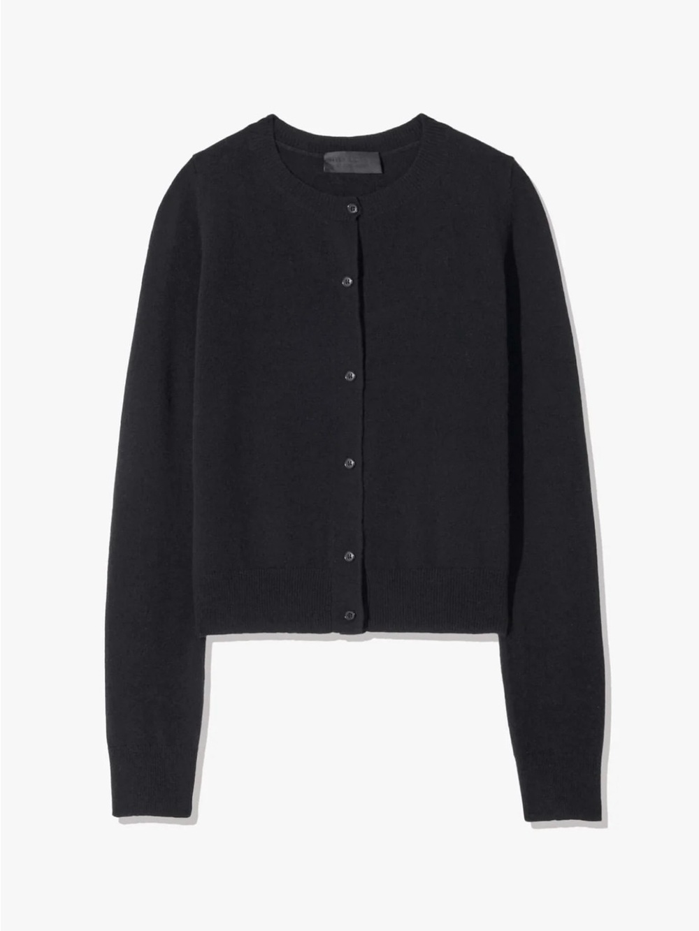 Nili Lotan Black Button-Front Crewneck Cardigan